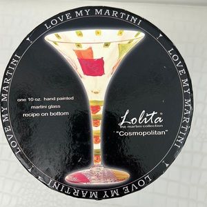 COPY - Lolita Love my Martini 10 oz Cosmopolitan hand painted glass Martini gla…